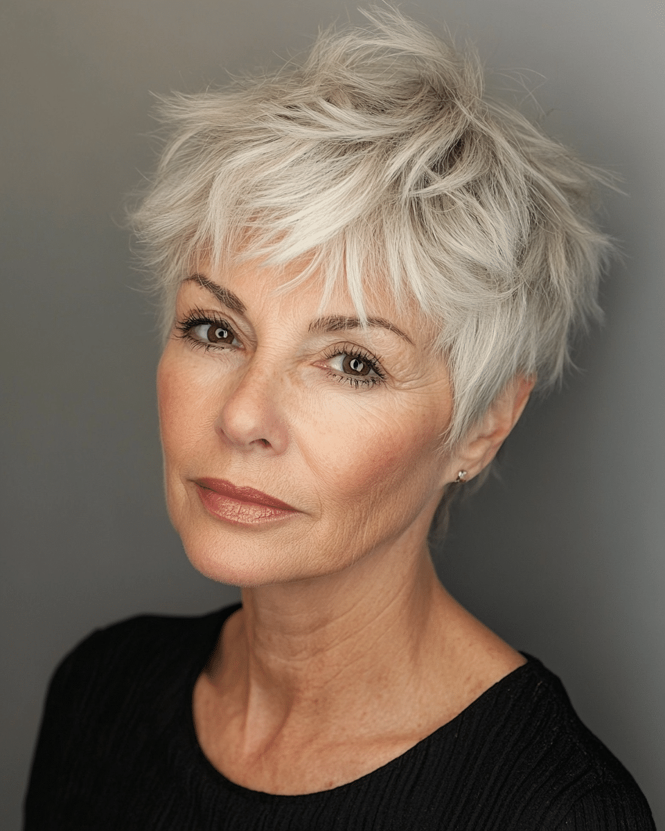 khaoula0921_A_STILL_OF_AN_OLD_WOMAN_FEMALE_WITH_Choppy_Textur_32cb0446-2eba-4f8e-b599-5f744dd25466_2 Top 13 Short Hairstyles for Women Over 60: Look Stylish and Youthful