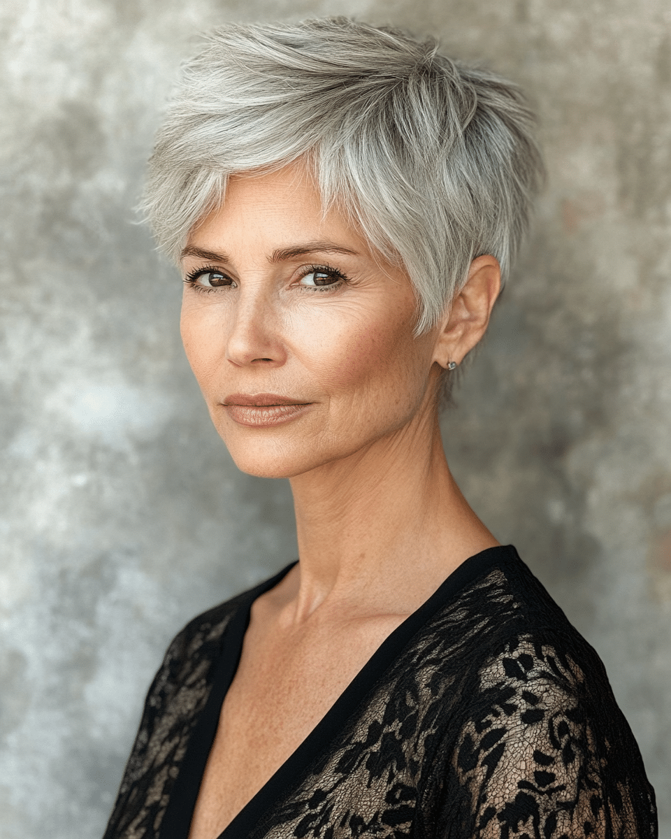 khaoula0921_A_STILL_OF_AN_OLD_WOMAN_FEMALE_WITH_Graceful_Laye_66673aa6-ee63-4e08-a466-d876a5833284_1 13 Gorgeous Short Haircuts for Women Over 40 That You Need to See in 2025