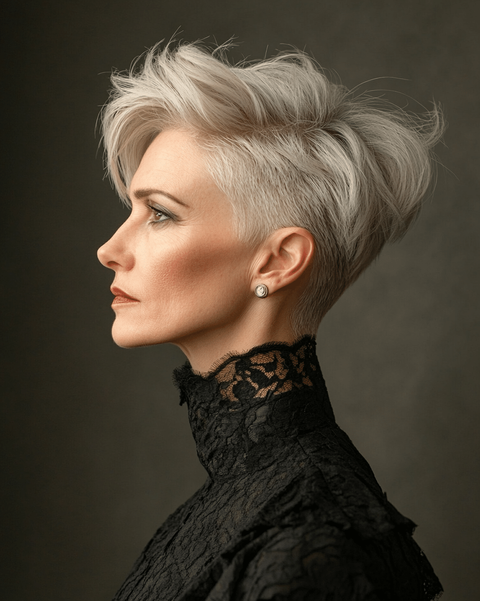 khaoula0921_A_STILL_OF_AN_OLD_WOMAN_FEMALE_WITH_Sassy_Undercu_e466d8d5-8da9-4b1a-a363-2cbdf1f9f0e7_0 13 Gorgeous Short Haircuts for Women Over 40 That You Need to See in 2025