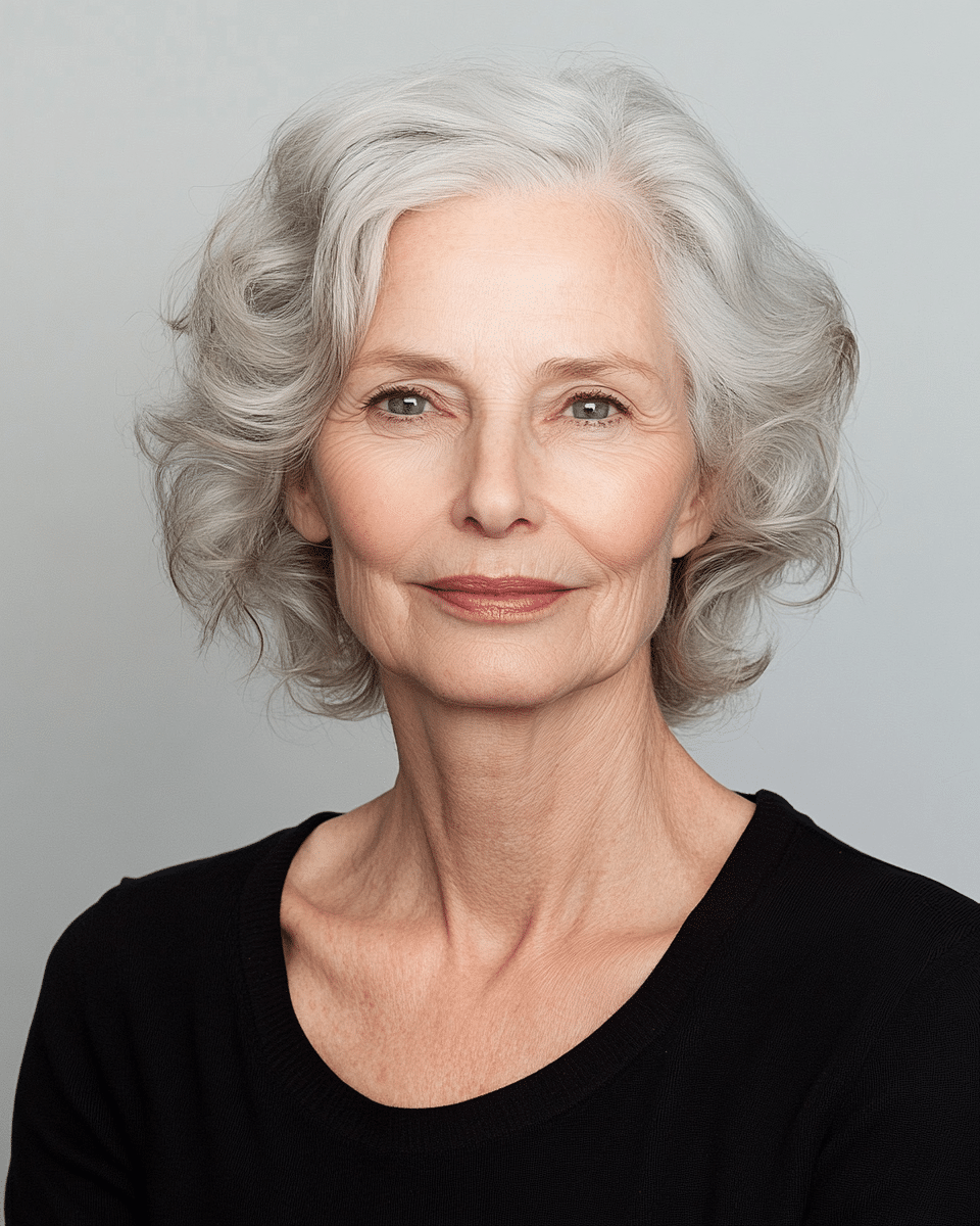 khaoula0921_A_STILL_OF_AN_OLD_WOMAN_Slicked-Back_Waves_A_soph_6ee15d8e-8f71-4c47-ab1b-36e622abedbc_0 Stylish Short and Medium Curly Hairstyles for Older Women You Must See in 2025