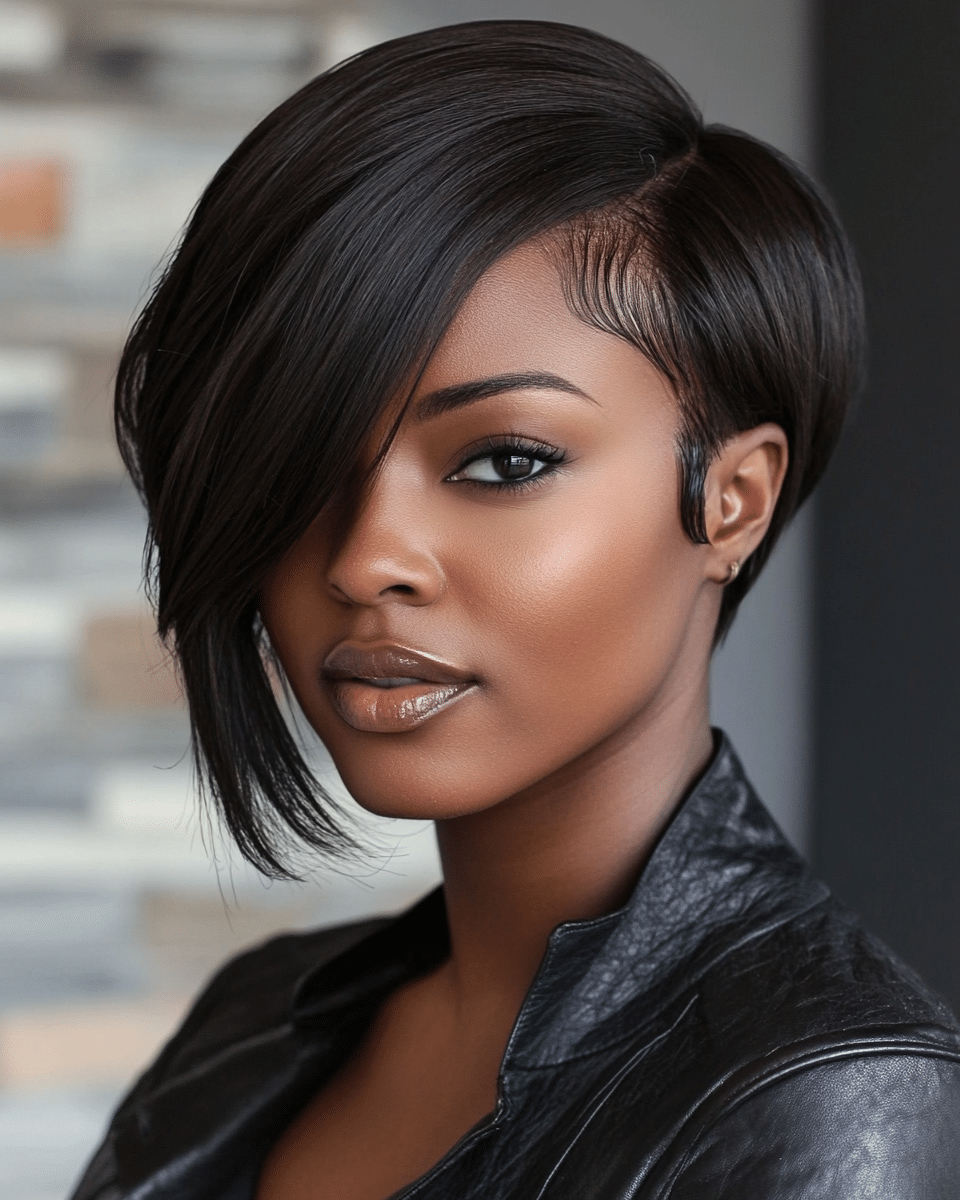 khaoula0921_A_STILL_OF_Asymmetrical_Bob_A_Black_woman_with_a__543113ab-3999-46de-9d58-33687196a8c4_2 Top 13 Short Hairstyles for Black Women: Bold, Stylish, and Low-Maintenance