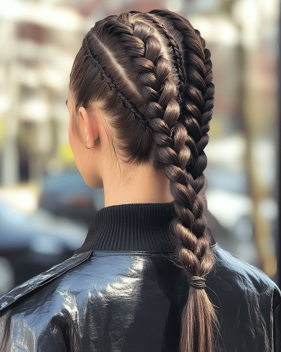 khaoula0921_A_STILL_OF_Double_Braided_High_Ponytail_Two_paral_b56f7c9d-930e-4cd4-bae8-30f57a7530d5_1 Stunning Braided Ponytail Hairstyles You Must Try
