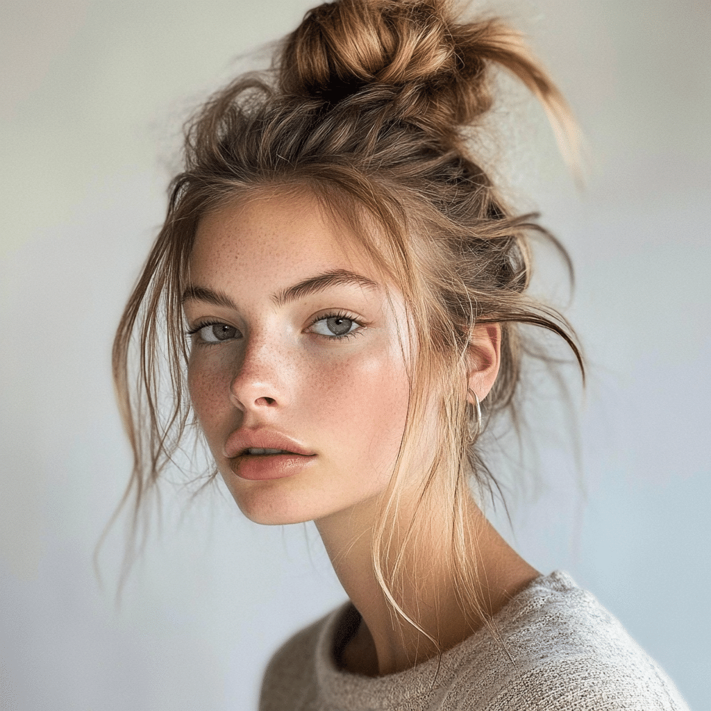 khaoula0921_A_STILL_OF_Messy_Top_Knot_with_Face-Framing_Stran_80d5bb87-802d-45bf-a210-cb8508d2f9bf_2 10 Effortlessly Chic Hairstyles for a Bohemian Look