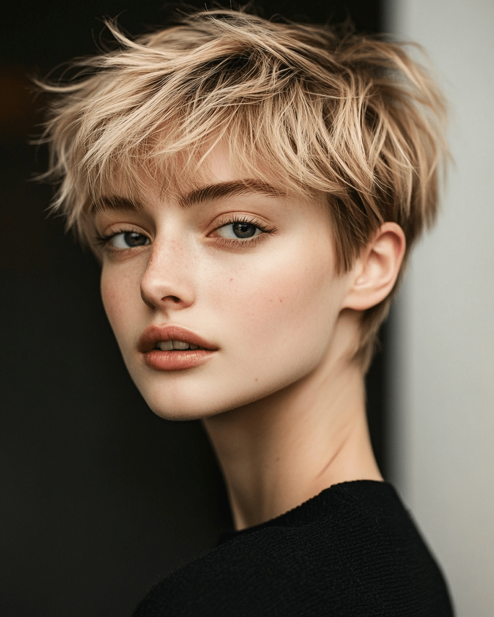 khaoula0921_A_STILL_OF_Short_Layered_Crop_with_Wispy_Ends_Thi_c4b8f54f-4ea1-4945-ac23-653e69855374_1 10 Pixie Haircuts for Older Women with Fringe: Layered Honey Blonde Pixie with Feathered Texture