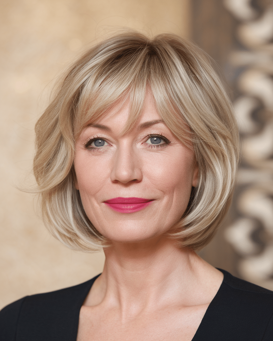 19 Elegant Hairstyles for Women Over 50 with Bangs in 2025