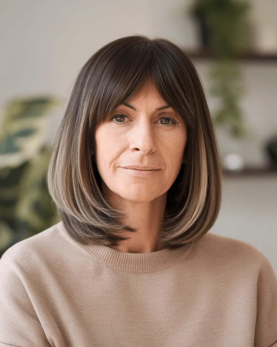 19 Elegant Hairstyles for Women Over 50 with Bangs in 2025