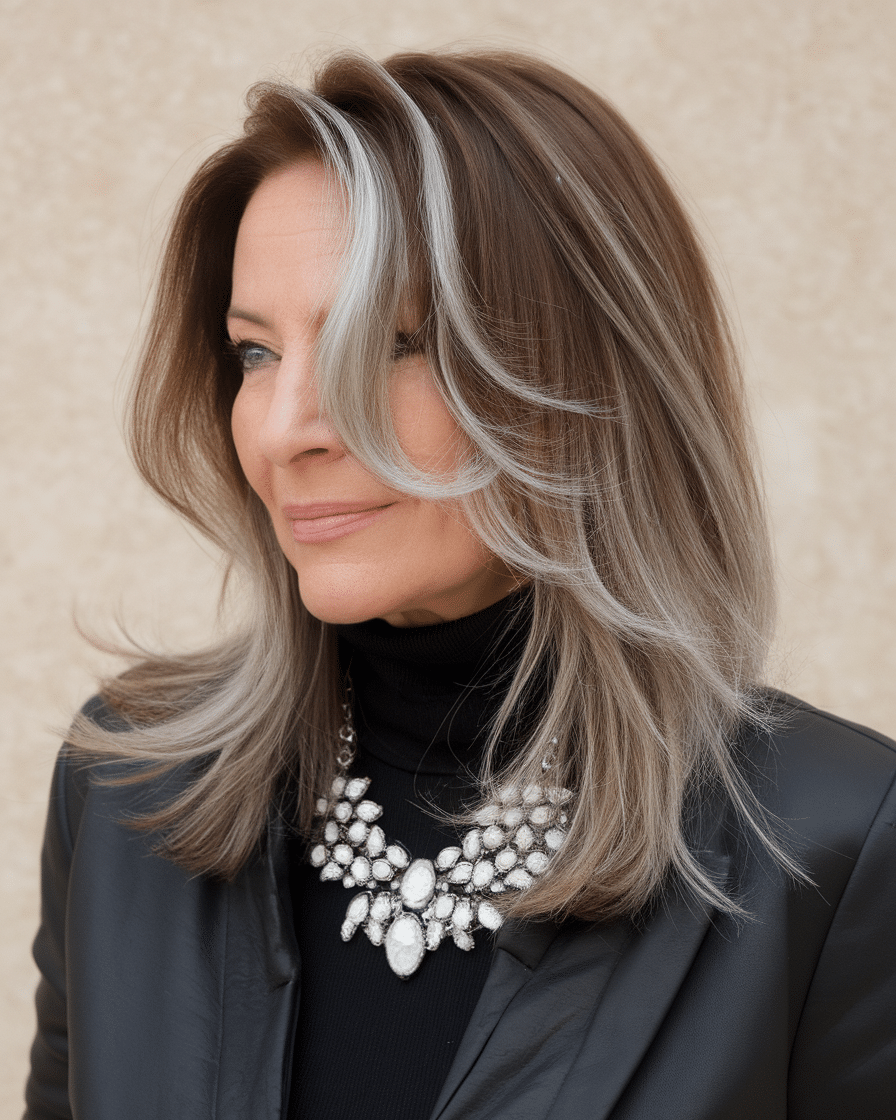 17 Gray Highlights for Brown Hair Over 50: Stylish Ways to Look Chic