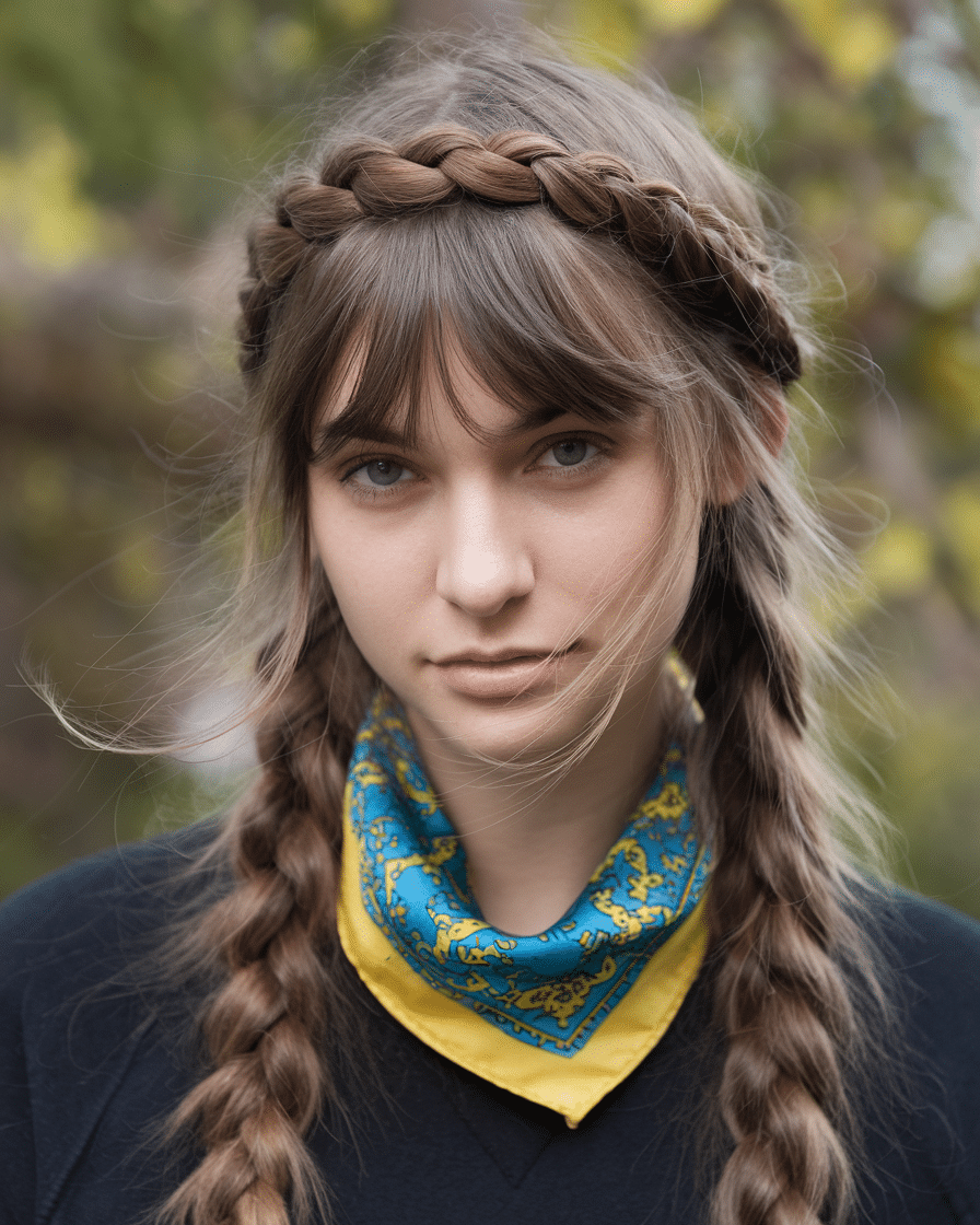 a-photo-of-a-young-female-woman-with-a-b_mE7vQxKISSmwp5Jl7UIsjw_HS_XDYM6TIKqUVtVc2FZ2w 20 Stylish Weddings Haircuts with Bangs