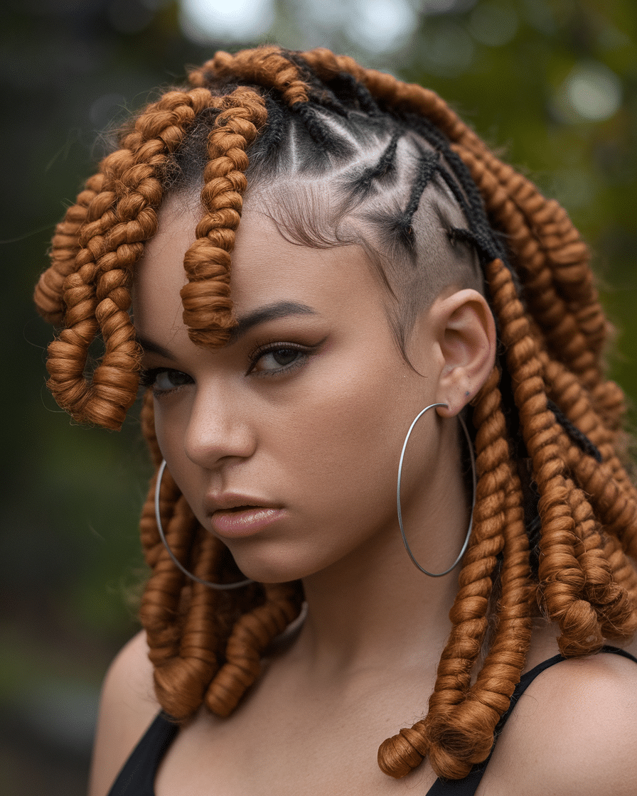 Top 25 Stunning Braids Hairstyles: Black Cornrows with Curls