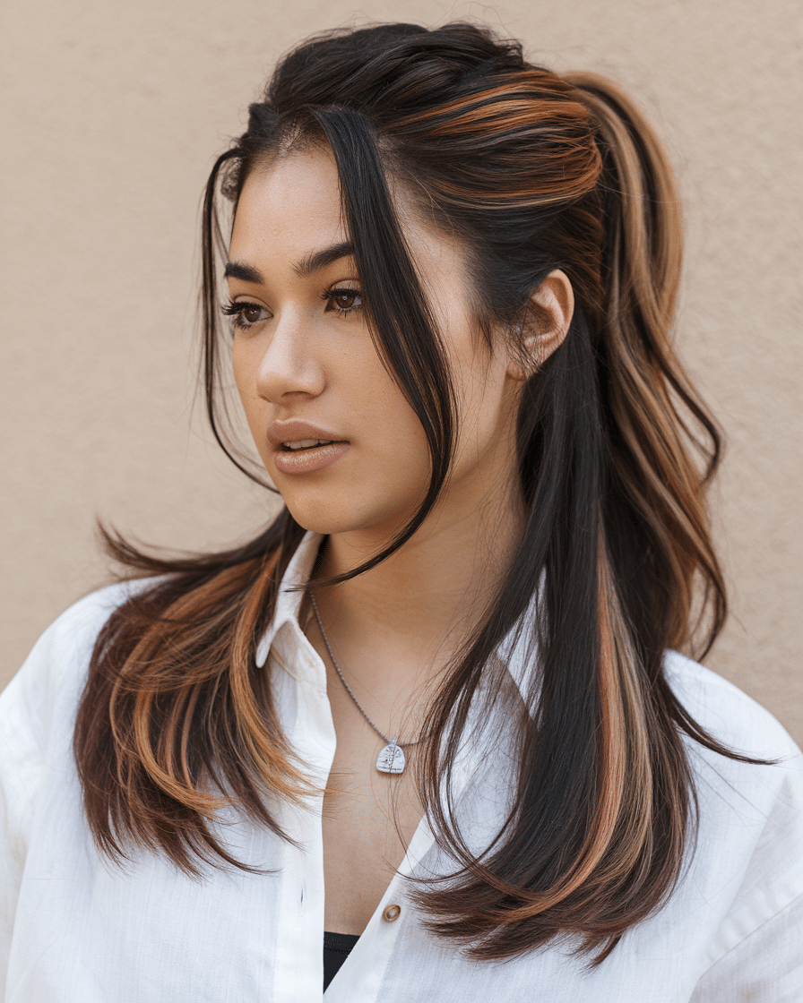 20 Brown Sugar Highlights on Dark Hair Hairstyles That Scream Rich Girl Hair