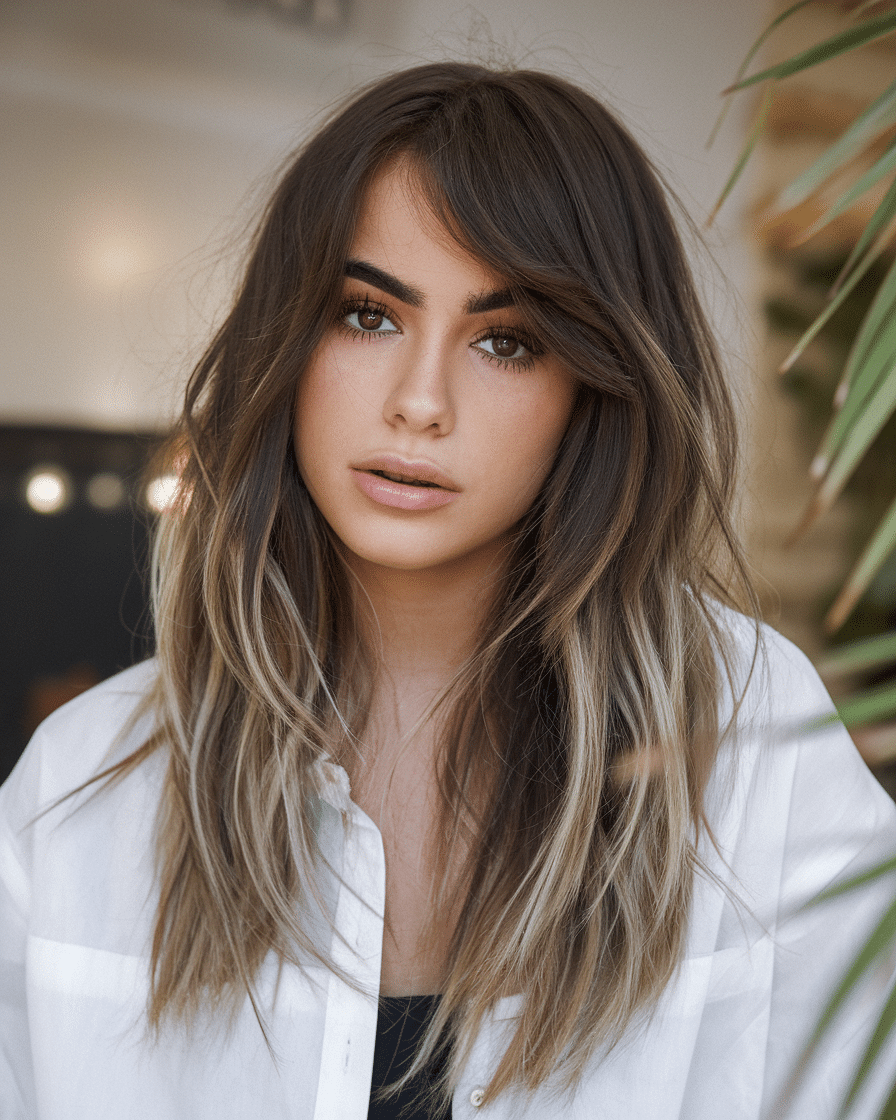 a-photo-of-a-young-female-woman-with-gla_lviIOck3Td6gQ3qBdblWZA_anGR7s1VRb-VNU9Z012I8Q 20 Trendy Timeless Bridesmaid Hair with Medium Bangs