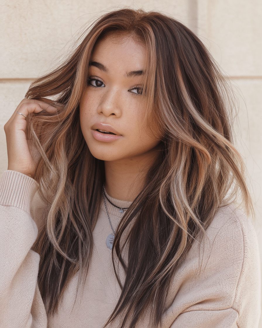 20 Brown Sugar Highlights on Dark Hair Hairstyles That Scream Rich Girl Hair