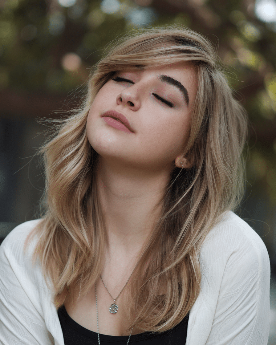 a-photo-of-a-young-female-woman-with-sof_6CEeJna6SX6QP2MyOlTx3A_IarC8W0rTiuj2IVL_xVnjQ 20 Stylish Weddings Haircuts with Bangs