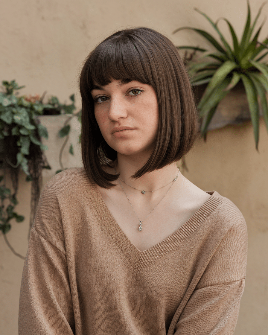 a-still-of-a-young-female-woman-with-a-s_E2J1kSBmTqyJ2xHmvHMOag_-LfpAKljTKefpuBiDl81yA 20 Stylish Weddings Haircuts with Bangs