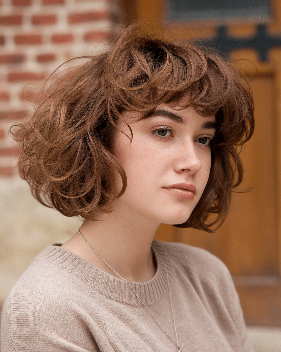 22 Chin-Length Hairstyles for Curly-Haired Women