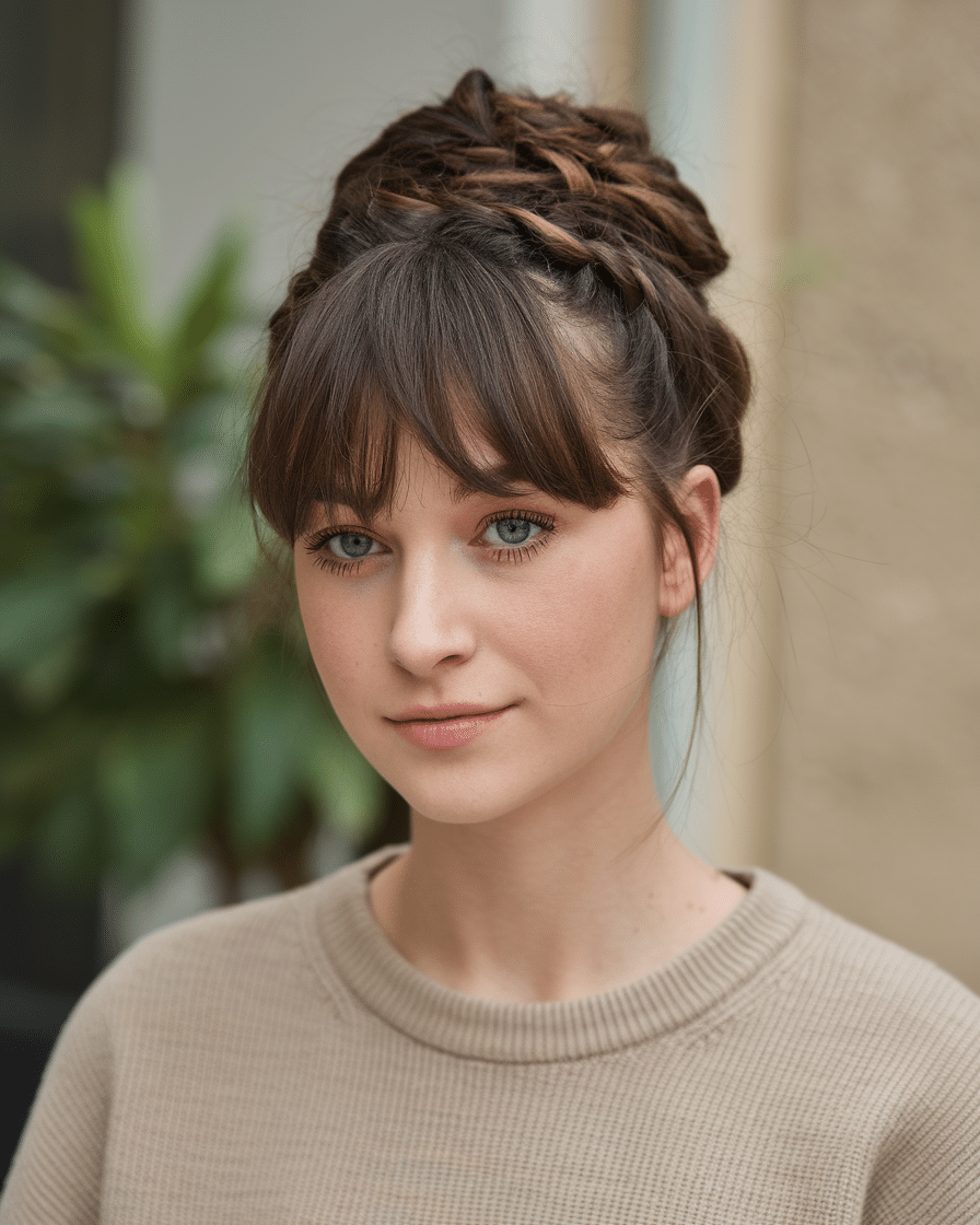 a-still-of-a-young-female-woman-with-a-t_2A0zbYcvSwaKojT67srUnA_FwIRzmtVSRiVDvbQGXhTrg 20 Trendy Timeless Bridesmaid Hair with Medium Bangs