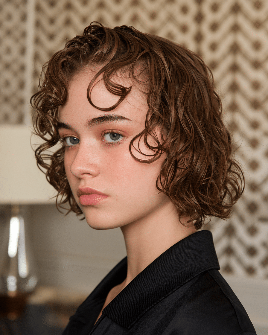 22 Chin-Length Hairstyles for Curly-Haired Women