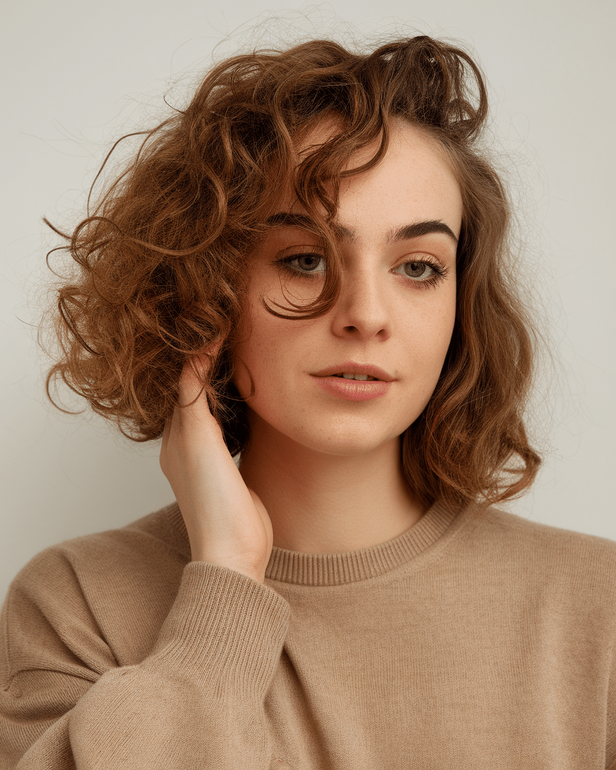 22 Chin-Length Hairstyles for Curly-Haired Women