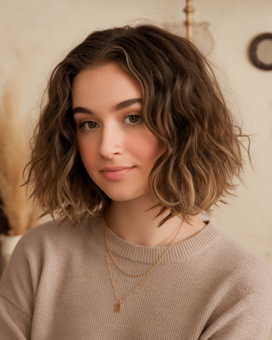 22 Chin-Length Hairstyles for Curly-Haired Women