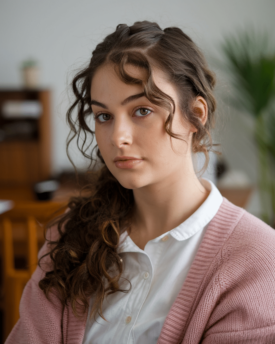 a-still-of-a-young-female-woman-with-loo_Td-2Uqa9RtWgFQfHESUg7w_ZGp3qPZASC2ayapXsfJAAQ 20 Trendy Timeless Bridesmaid Hair with Medium Bangs