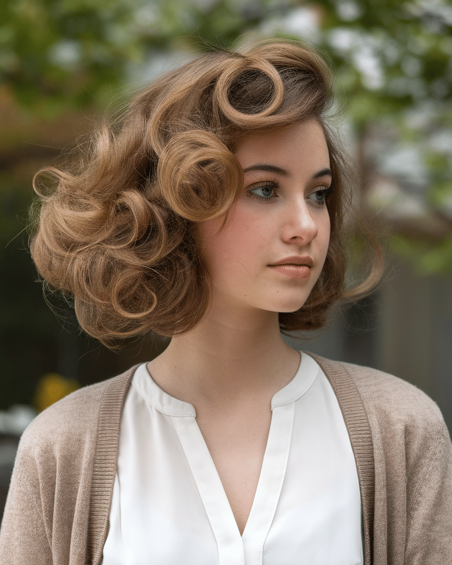 22 Chin-Length Hairstyles for Curly-Haired Women