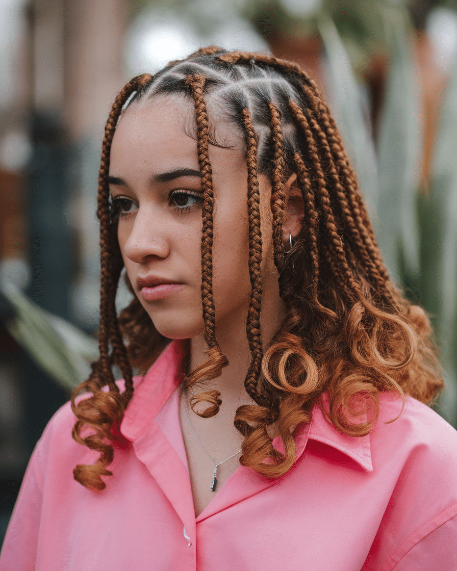 Top 25 Stunning Braids Hairstyles: Black Cornrows with Curls