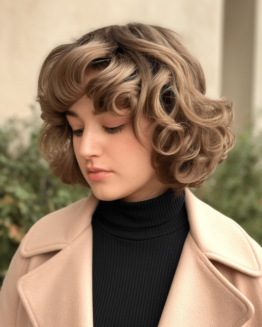 22 Chin-Length Hairstyles for Curly-Haired Women