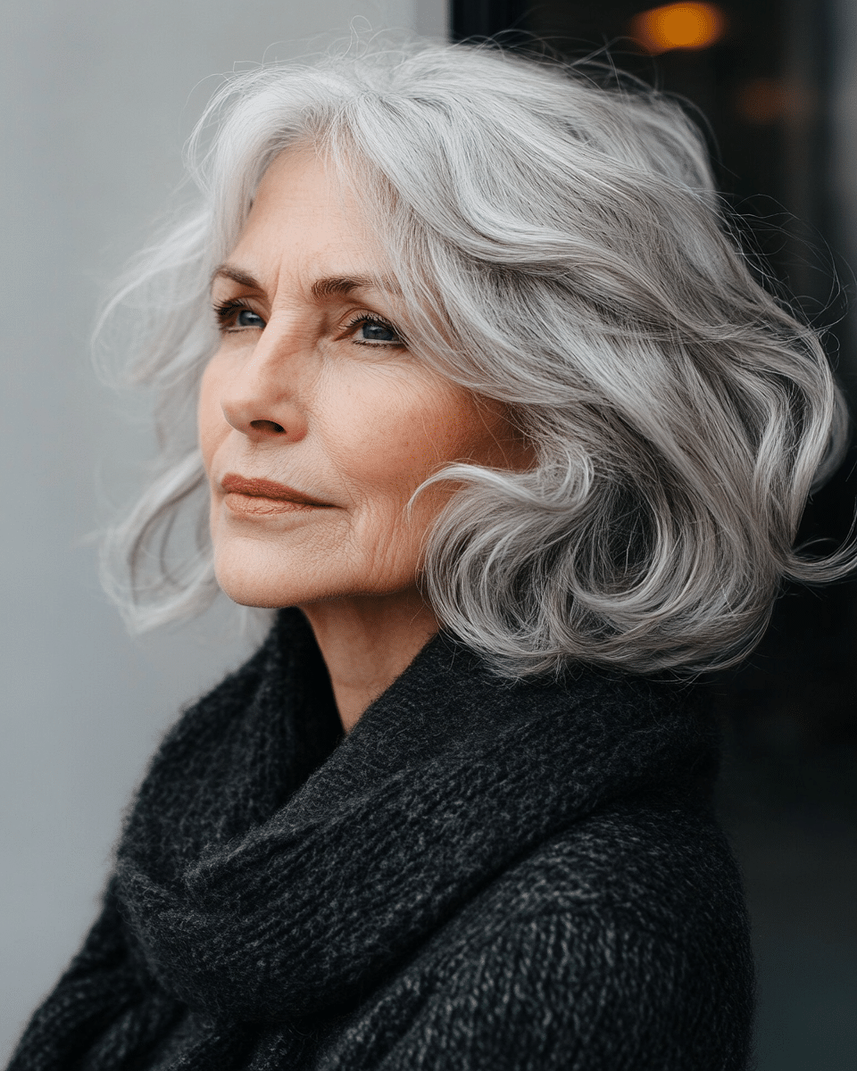 khaoula0921_A_STILL_OF_AN_OLD_WOMAN_FEMALE_WITH_Chic_Gray_Bob_84f32938-99ca-484f-b253-ea37678feb7d_0 12 Easy to Style Silver Fox Haircuts for Active Women