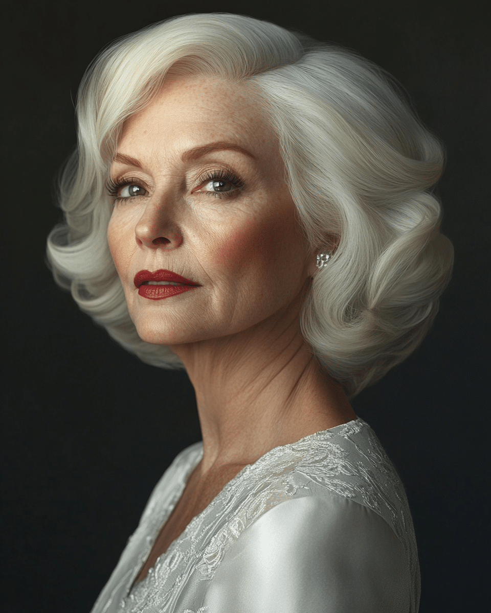 khaoula0921_A_STILL_OF_AN_OLD_WOMAN_FEMALE_WITH_Elegant_Holly_e7fc32e9-1529-4242-bc50-3e61b48e8b52_3 10 Sexy Chic Medium Wavy Hairstyles for Women Over 60