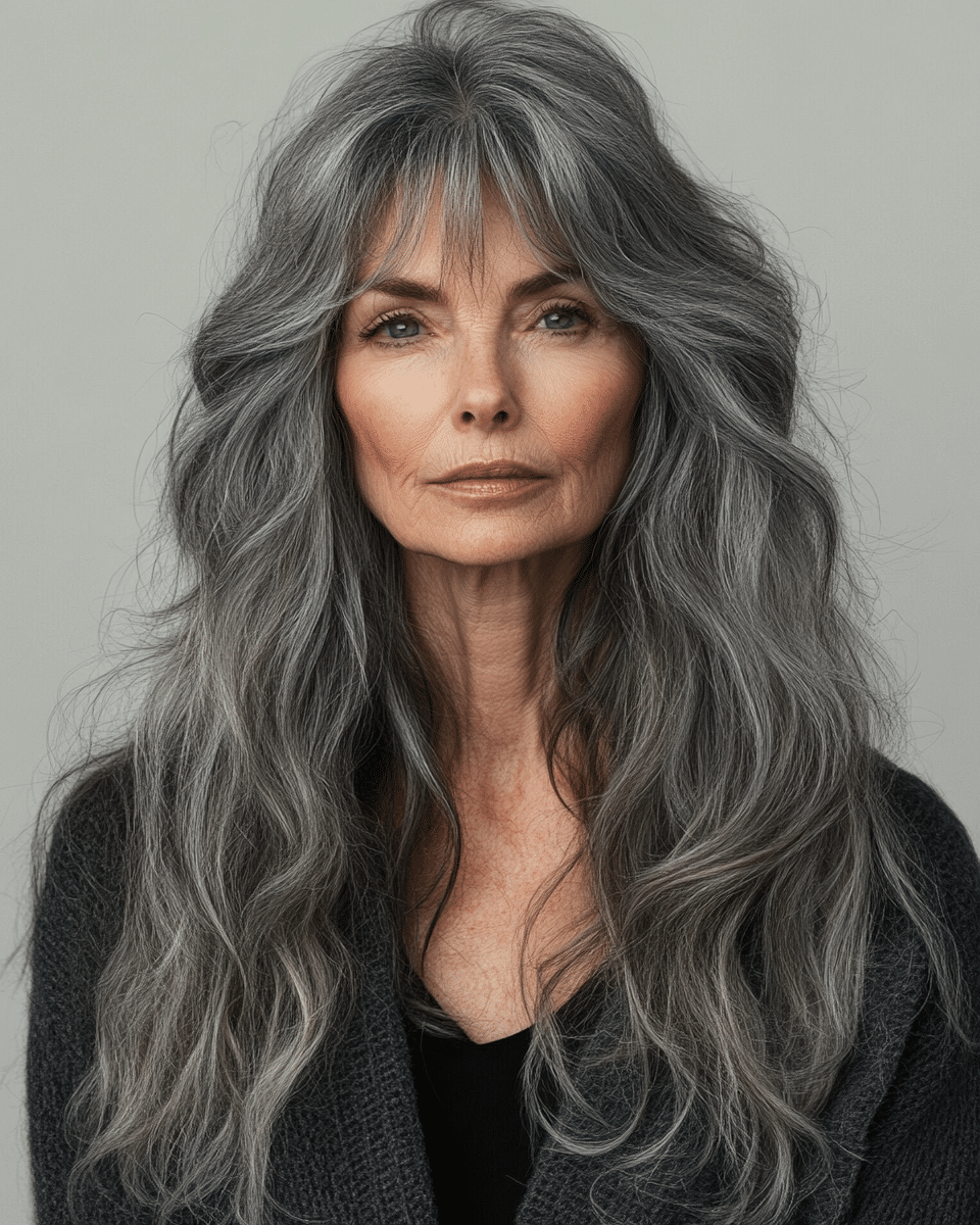 khaoula0921_A_STILL_OF_AN_OLD_WOMAN_FEMALE_WITH_Graceful_Wavy_87f91342-e7c6-4635-ae17-2a35dfb2c5ef_1 12 Sassy and Sophisticated Hairstyles for Mature Women