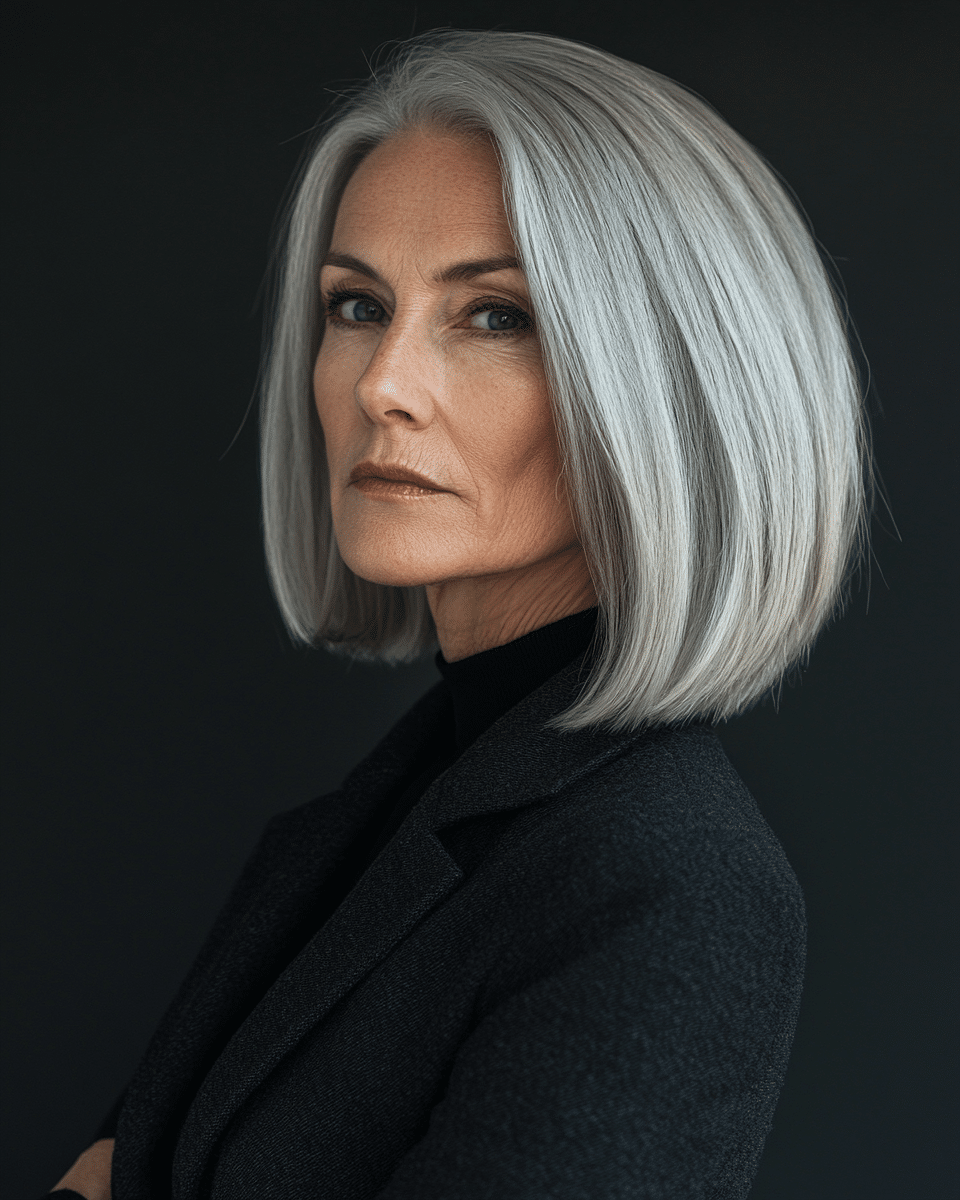 khaoula0921_A_STILL_OF_AN_OLD_WOMAN_FEMALE_WITH_Graduated_Bob_87cb10a9-5376-41cd-a5d7-abb3f48058a0_2 Top 16 Stylish Short Hairstyles for Women Over 50