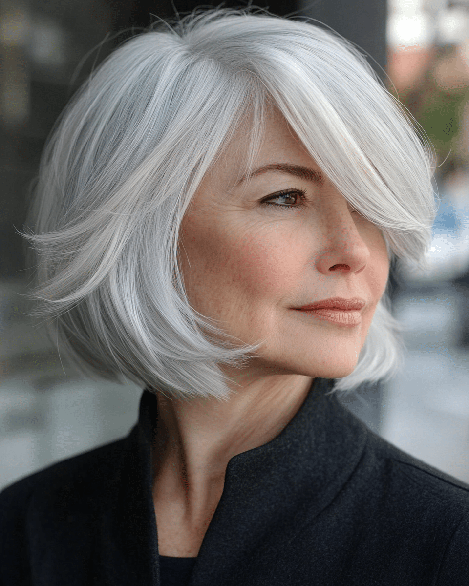 khaoula0921_A_STILL_OF_AN_OLD_WOMAN_FEMALE_WITH_Modern_Gracef_3a5904a4-eaf1-46ff-9eaa-480f78e22bd7_1 12 Easy to Style Silver Fox Haircuts for Active Women