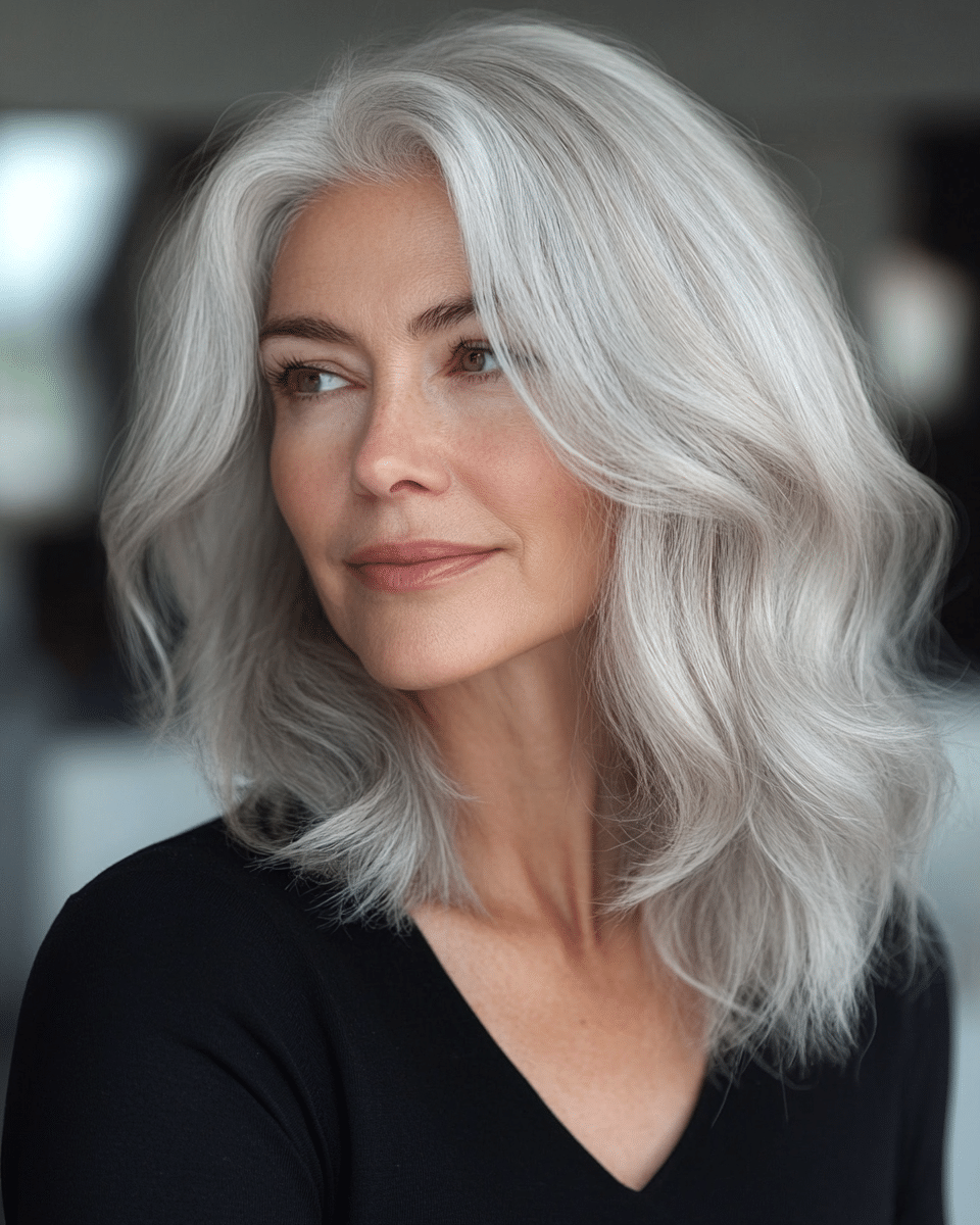 khaoula0921_A_STILL_OF_AN_OLD_WOMAN_FEMALE_WITH_Silver_Balaya_9e74e86c-0b36-4125-b1be-c1964bb707eb_1 10 Sexy Chic Medium Wavy Hairstyles for Women Over 60