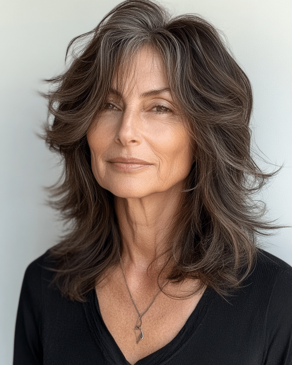 khaoula0921_A_STILL_OF_AN_OLD_WOMAN_FEMALE_WITH_Soft_Feathere_b7ce8e15-0f7d-4c4b-8616-dccfc04a2700_0 10 Sexy Chic Medium Wavy Hairstyles for Women Over 60