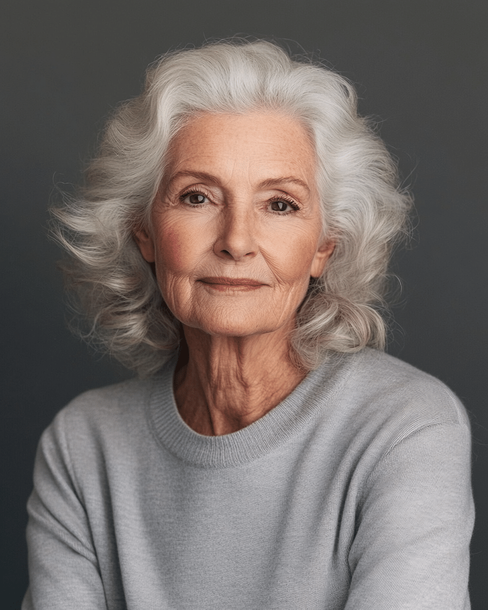 khaoula0921_A_STILL_OF_AN_OLD_WOMAN_FEMALE_WITH_Sophisticated_8fde6650-b969-4086-86e2-4544461562c5_2 10 Sexy Chic Medium Wavy Hairstyles for Women Over 60