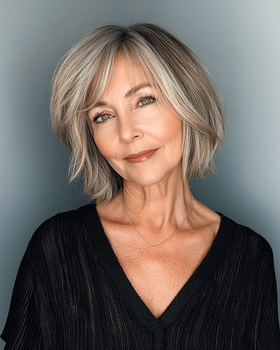 khaoula0921_A_STILL_OF_AN_OLD_WOMAN_FEMALE_WITH_Textured_Bob__57633b6f-f943-4d88-8685-1a88edb81165_2 Top 16 Stylish Short Hairstyles for Women Over 50