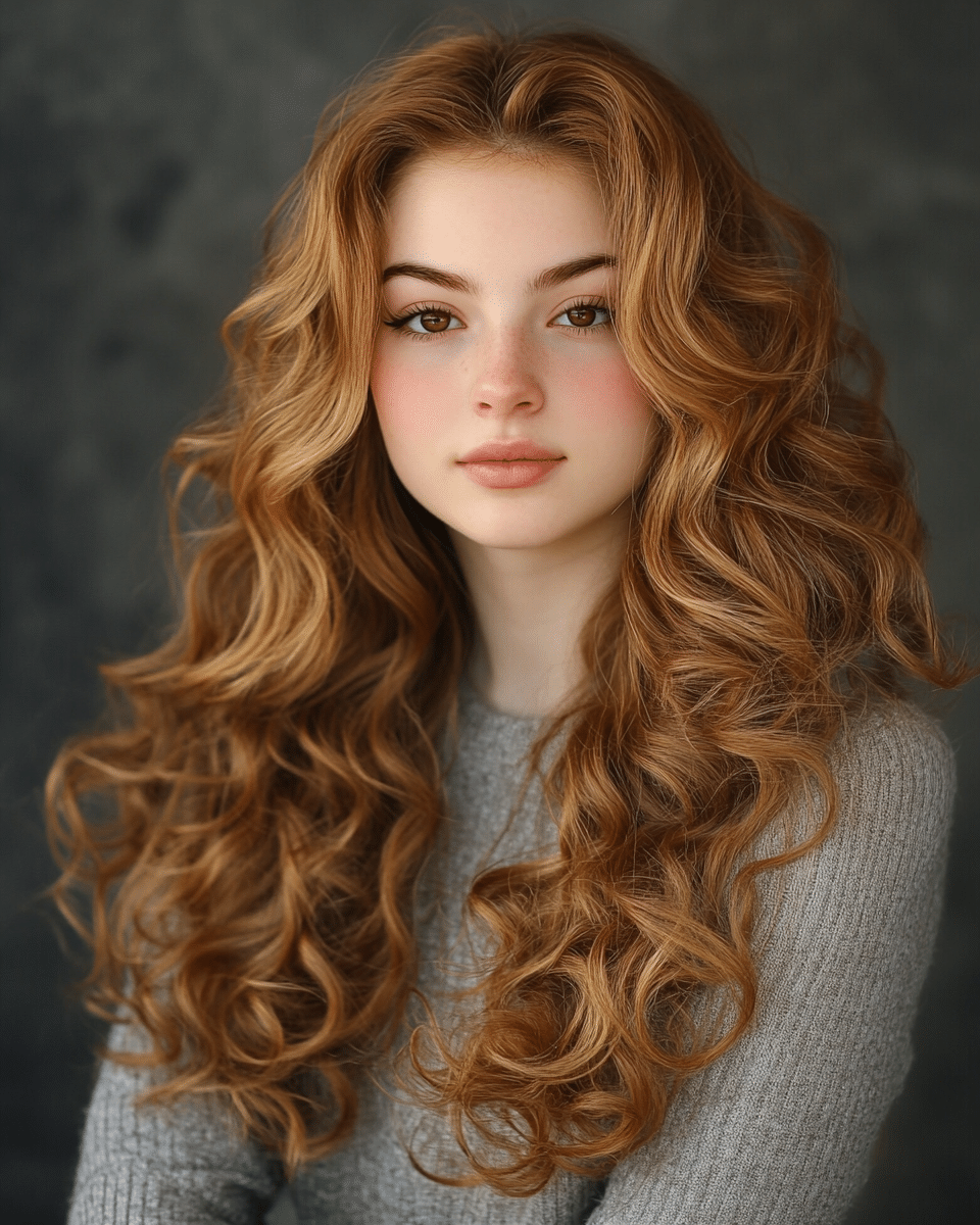 khaoula0921_A_STILL_OF_A_YOUNG_FEMALE_WOMAN_Cascading_Curls_R_e13d0335-ca8a-4bdf-9757-39170adbe548_1 26 Golden Brown Hair Color Trends for 2025: Top Stylish Ideas