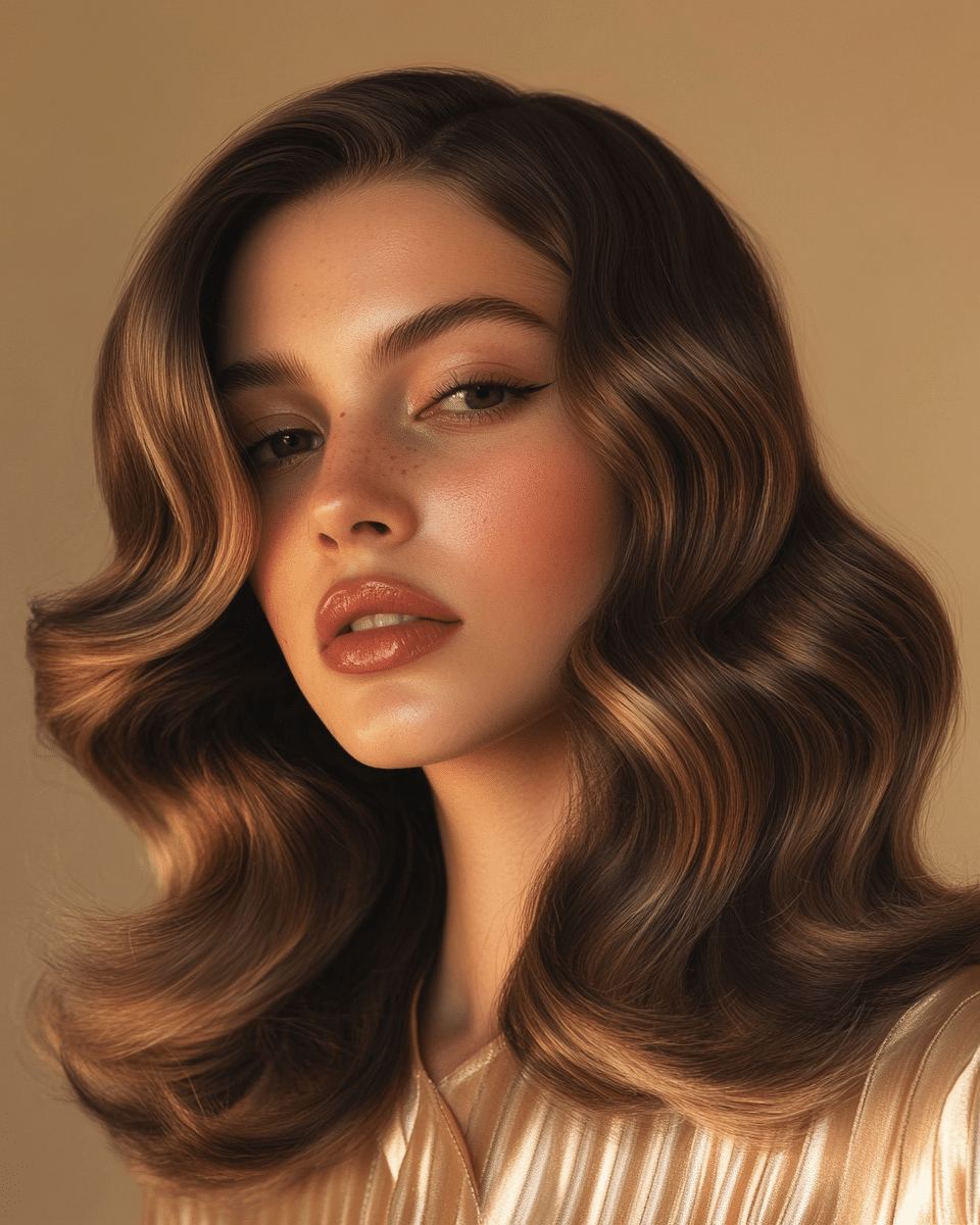 khaoula0921_A_STILL_OF_A_YOUNG_FEMALE_WOMAN_Glamorous_Glow_So_36af895c-d98f-41b1-b855-078240801a64_2 26 Golden Brown Hair Color Trends for 2025: Top Stylish Ideas