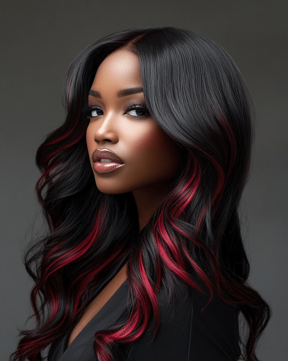 khaoula0921_A_STILL_OF_A_YOUNG_FEMALE_WOMAN_Glossy_Waves_with_425e4556-117c-416d-a2cf-c3ec94e90745_1 17 Cherry Cola Balayage Ideas: Add Depth and Drama to Your Locks