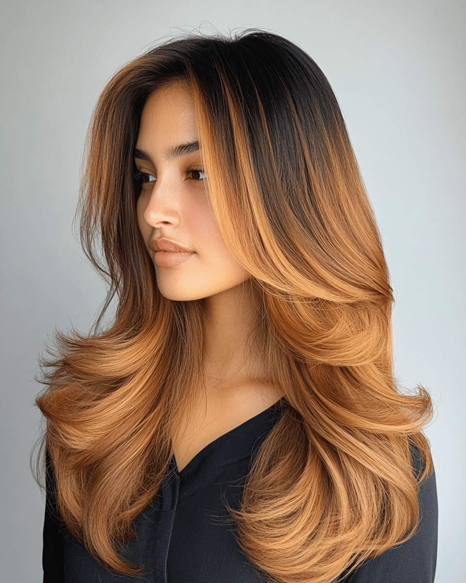 khaoula0921_A_STILL_OF_A_YOUNG_FEMALE_WOMAN_Sleek_and_Chic_Th_7b4ed5a0-9cf7-44f2-a2e3-3da82b201c2a_3 26 Golden Brown Hair Color Trends for 2025: Top Stylish Ideas