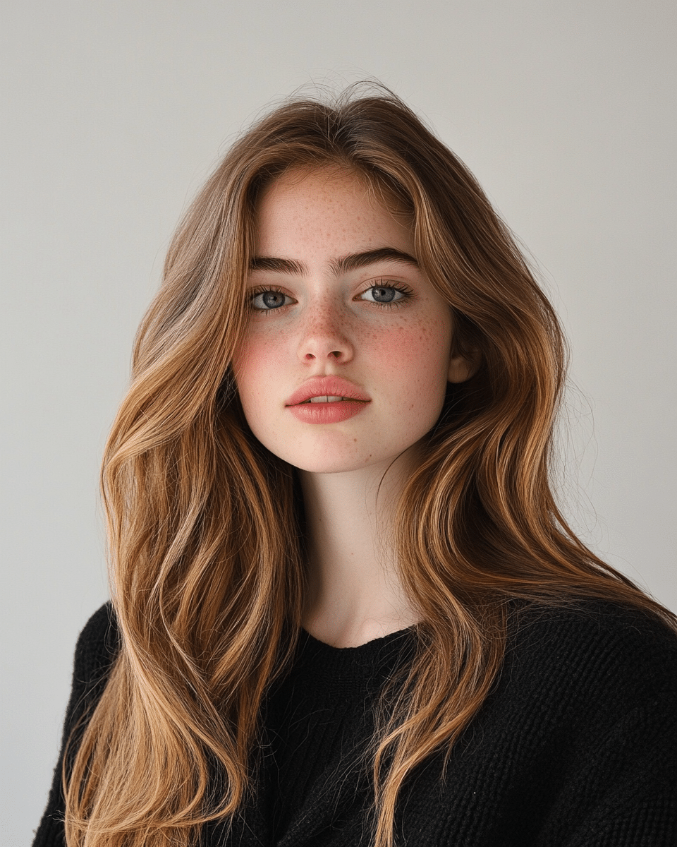 khaoula0921_A_STILL_OF_A_YOUNG_FEMALE_WOMAN_Urban_Serenity_A__0d93e346-09b4-4044-944e-6da9f1e45b83_2 26 Golden Brown Hair Color Trends for 2025: Top Stylish Ideas