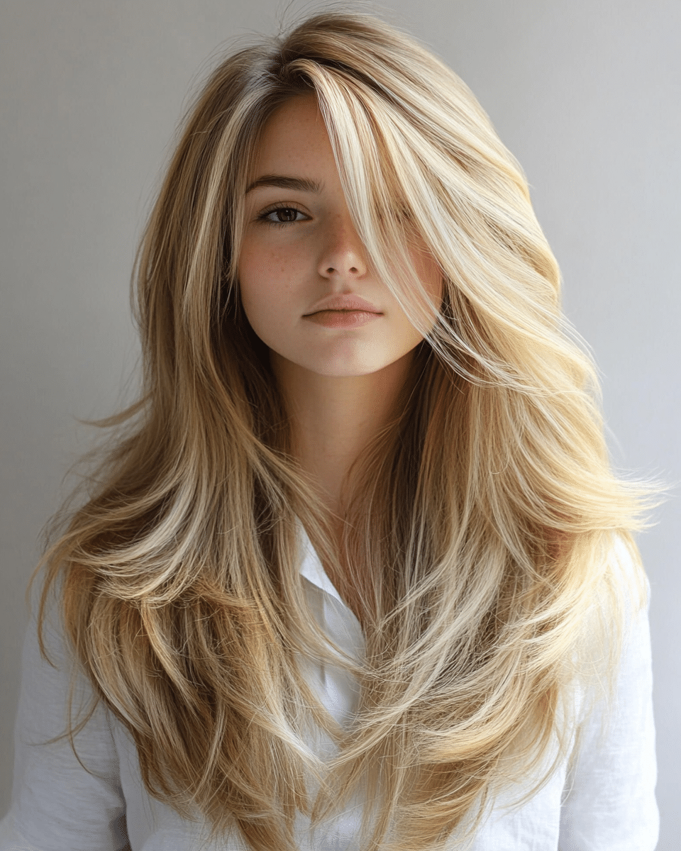 khaoula0921_A_STILL_OF_A_YOUNG_FEMALE_WOMAN_WITH_Feathered_La_16c912b1-efdb-40b5-af1c-23bd90dfec09_1 20 Inspiring Layered Haircuts for Long Hair: Find the Perfect Style for Your Hair Type