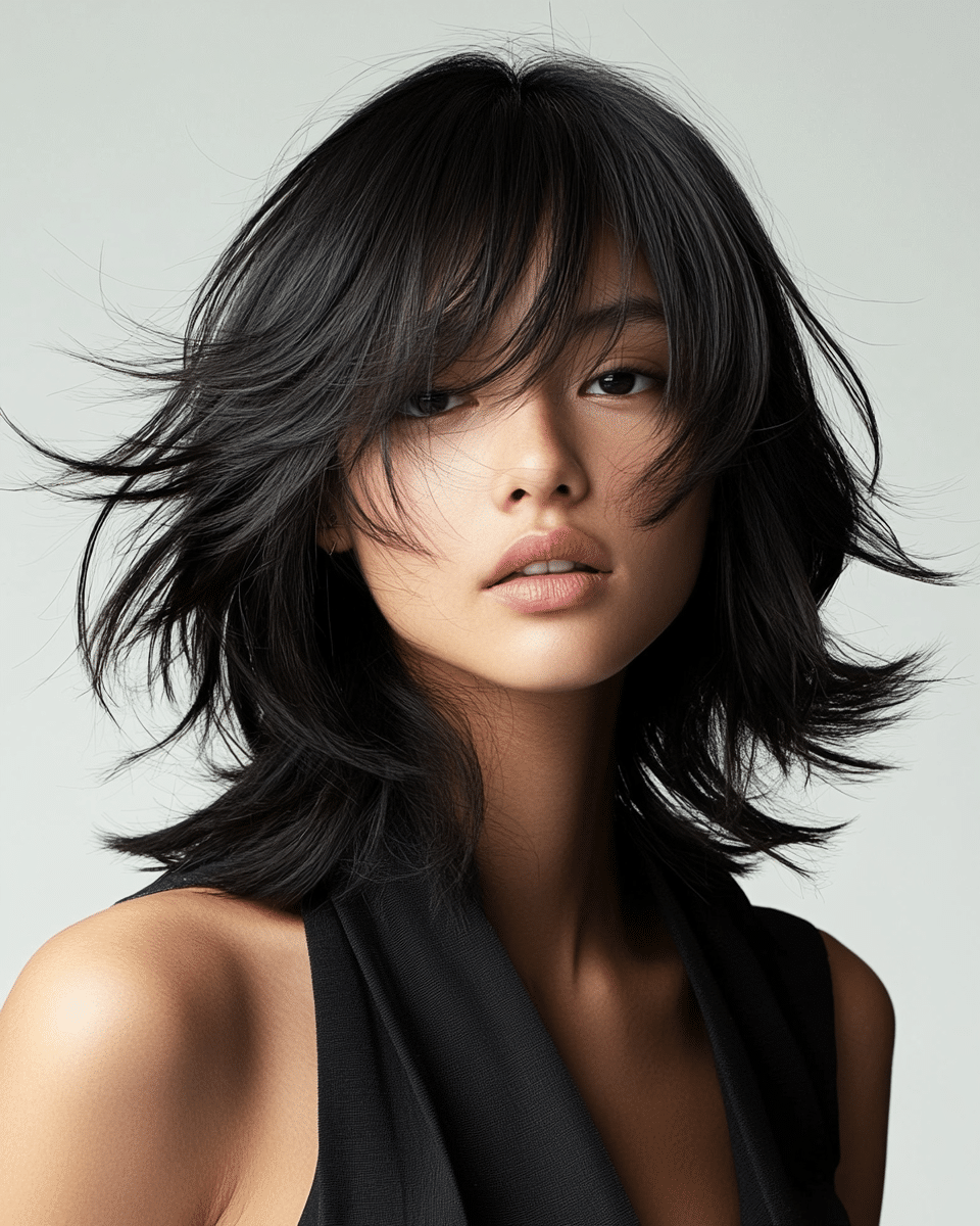 khaoula0921_A_STILL_OF_A_YOUNG_FEMALE_WOMAN_WITH_Layered_V-Cu_fdb8fe58-074b-451b-a4b2-9051e3782633_3 20 . 90s Layered Haircut Brunette Face Framing Bangs