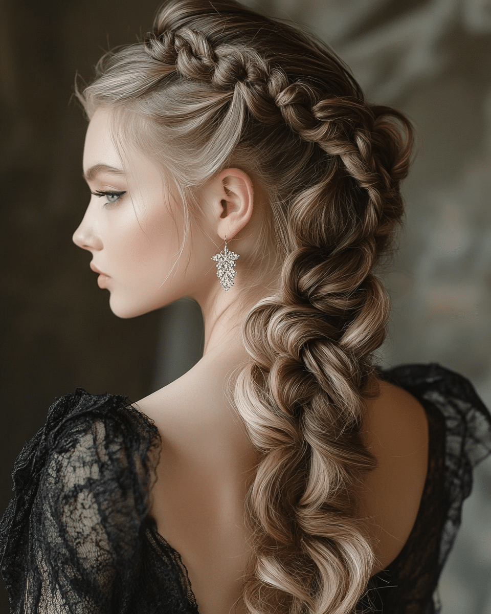 khaoula0921_A_STILL_OF_A_YOUNG_FEMALE_WOMAN_WITH_Regal_Braide_560060f9-6998-46ec-a328-31f92796d364_0 The Half-Up, Half-Down Fairytale: 15 Hairstyles for Prom Night Elegance!