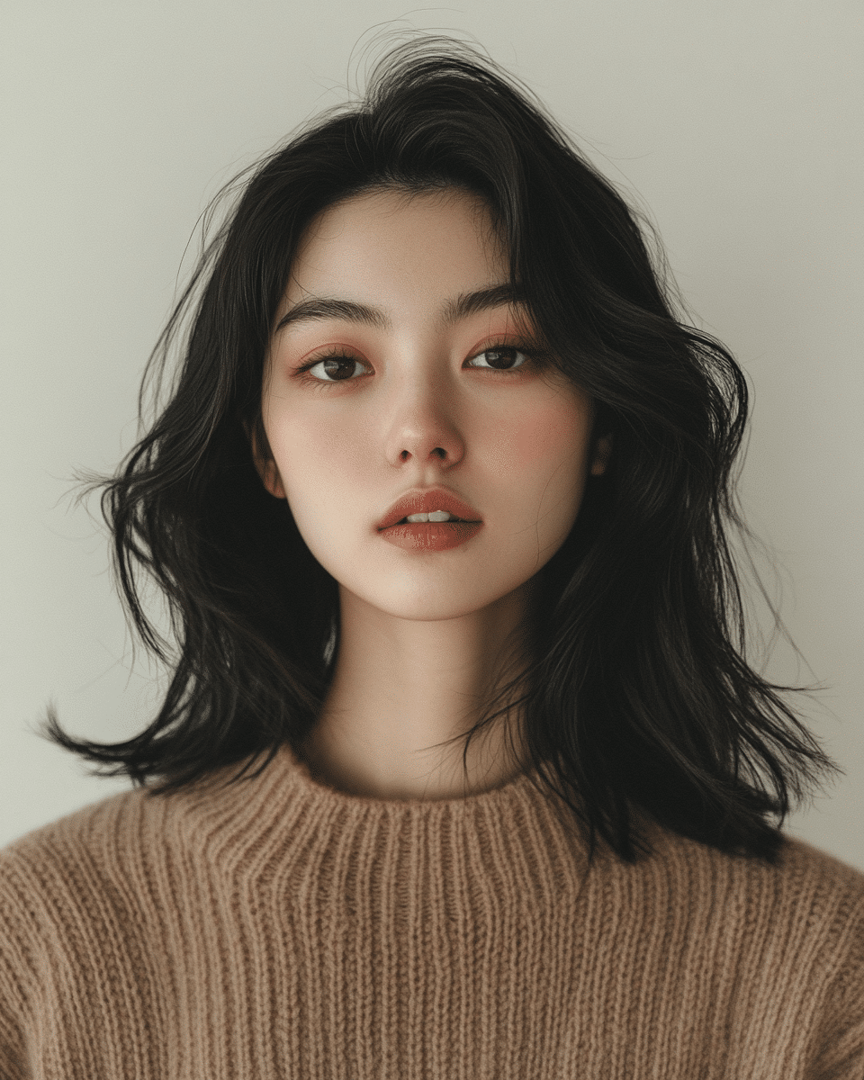 khaoula0921_A_STILL_OF_A_YOUNG_FEMALE_WOMAN_WITH_Swoopy_Layer_b83fb770-729b-4dd5-ad6e-f71e75a08b44_2 20 . 90s Layered Haircut Brunette Face Framing Bangs