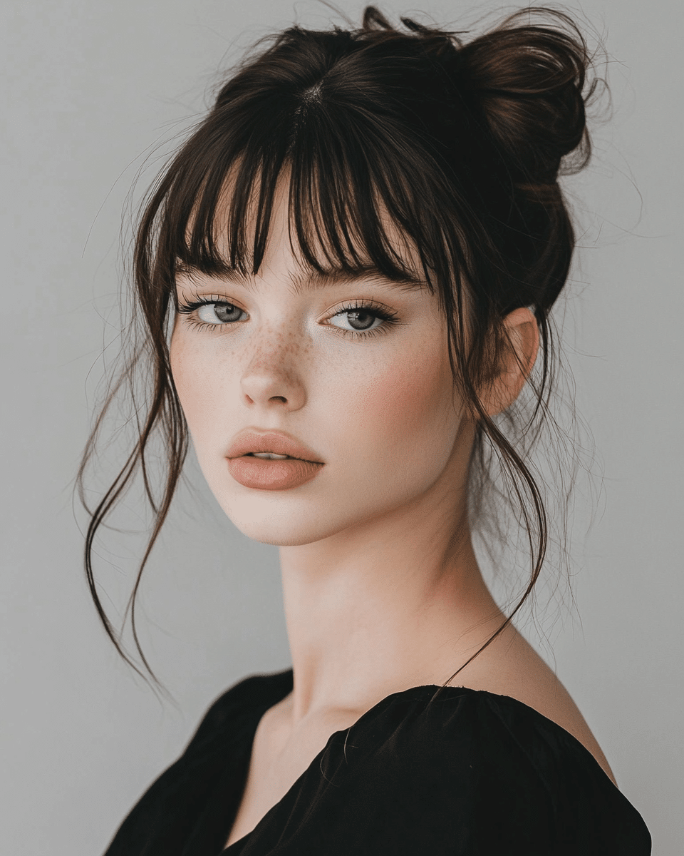 khaoula0921_A_STILL_OF_A_YOUNG_FEMALE_WOMAN_WITH_Voluminous_B_31f8f690-e9e9-40cf-8553-248c159b2e25_0 24 Stunning Winter Hairstyles with Bangs for 2025