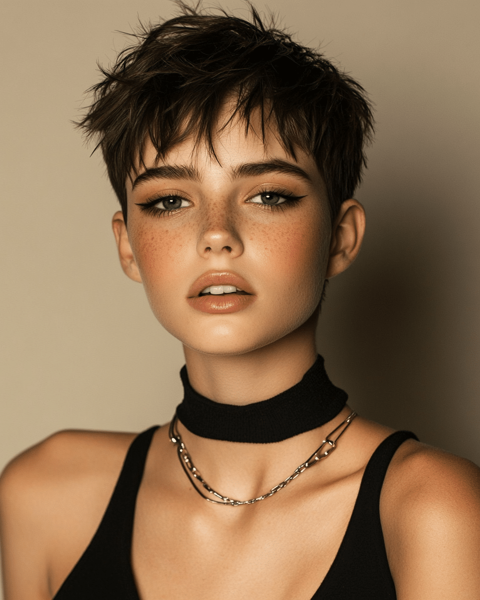 khaoula0921_A_STILL_OF_A_YOUNG_FEMALE_WOMAN_WITH_Voluminous_C_0d3e424c-15d6-4d5f-b93c-b64e761f050b_2 22 Stunning Short Hairstyles for Women in 2025