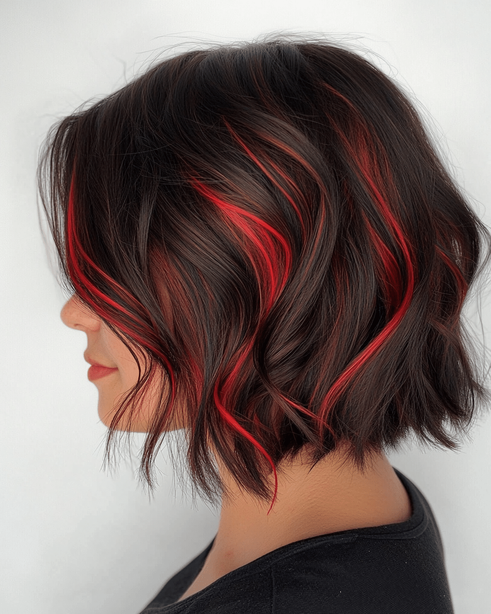 khaoula0921_A_STILL_OF_A_YOUNG_FEMALE_WOMAN_Wavy_Bob_with_Bol_1edfb61b-abf9-41ac-ad19-2de00f97fde0_0 17 Cherry Cola Balayage Ideas: Add Depth and Drama to Your Locks