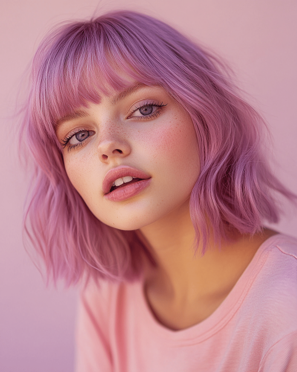 khaoula0921_A_STILL_OF_A_YOUNG_WOAMN_WITH_Pastel_Magenta_Past_f6ad081c-d093-48ff-b073-b5c1a8bc3d4a_0 The Ultimate Guide to Stunning Purple Hair Colors: 17 Trendy Shades to Try