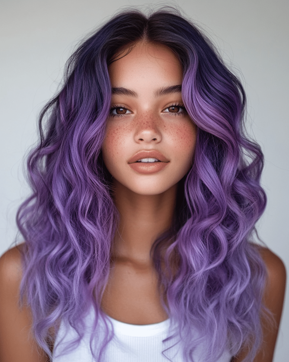 khaoula0921_A_STILL_OF_A_YOUNG_WOAMN_WITH_Purple_Gradient_Hai_e6459b9d-dfaf-4e8c-bbf7-d3d9030d2559_3 The Ultimate Guide to Stunning Purple Hair Colors: 17 Trendy Shades to Try